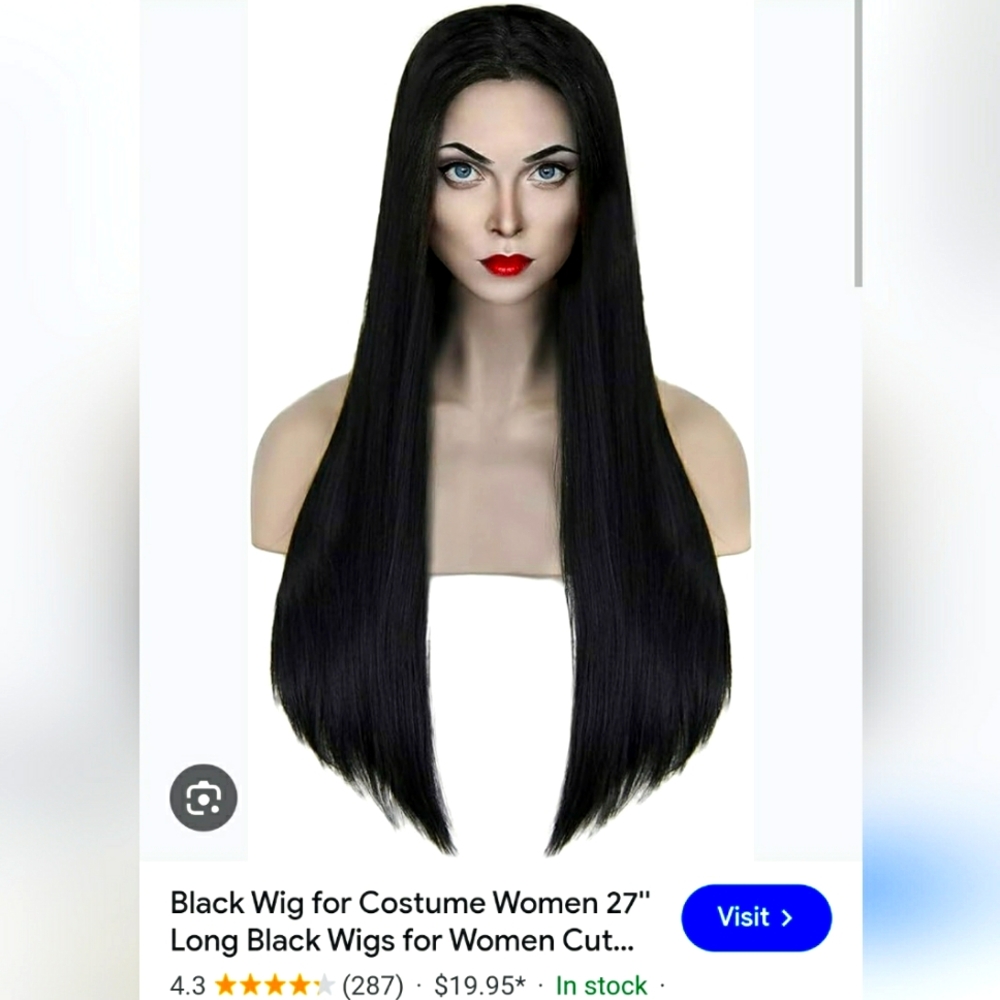 Black wig for Halloween costume